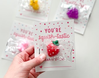 Squish-Tastic Valentine Tag: Non-Candy Squishy Toy (Instant Download)