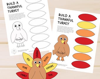 Printable Thanksgiving Turkey Craft: Kid's DIY Activity (PDF)