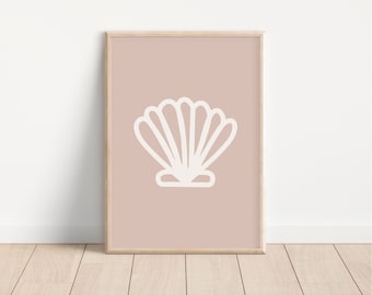Strandschelpprint: boho kinderkamerkunst aan de muur (digitale download)