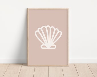 Beach Shell Print, Boho Wall Art, Girls Beach Room, Girls Room Poster, Playroom Wall Decor, Instant Download