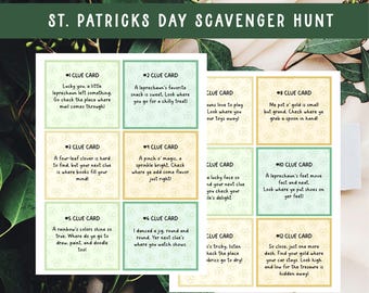 St. Patrick's Day Scavenger Hunt: Leprechaun Treasure Clues (Printable PDF)