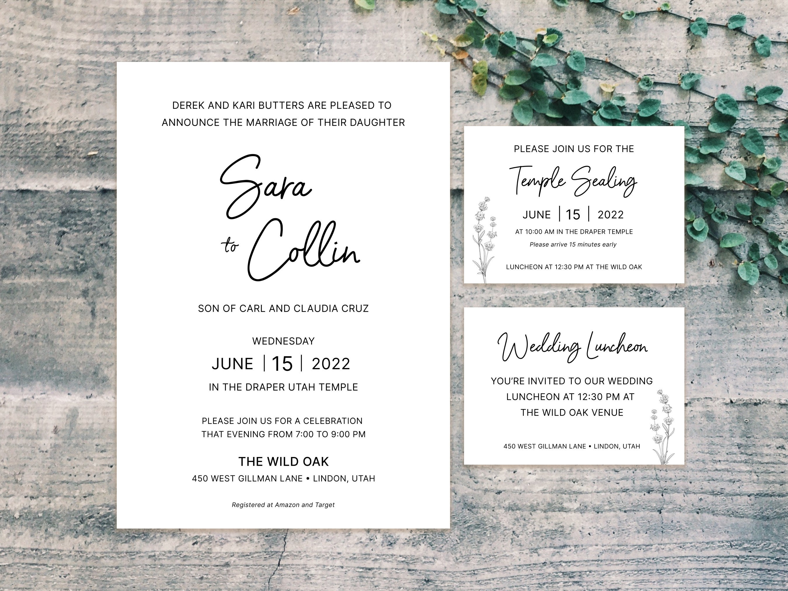 Custom LDS Wedding Invitation Suite | Printable Digital Wedding