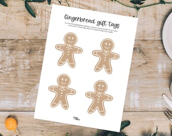Afdrukbare Gingerbread Man-kerstcadeaukaartjes (direct downloaden)