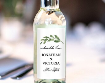 Printable Mini Wine Labels Greenery Wedding Favor B200 - Etsy