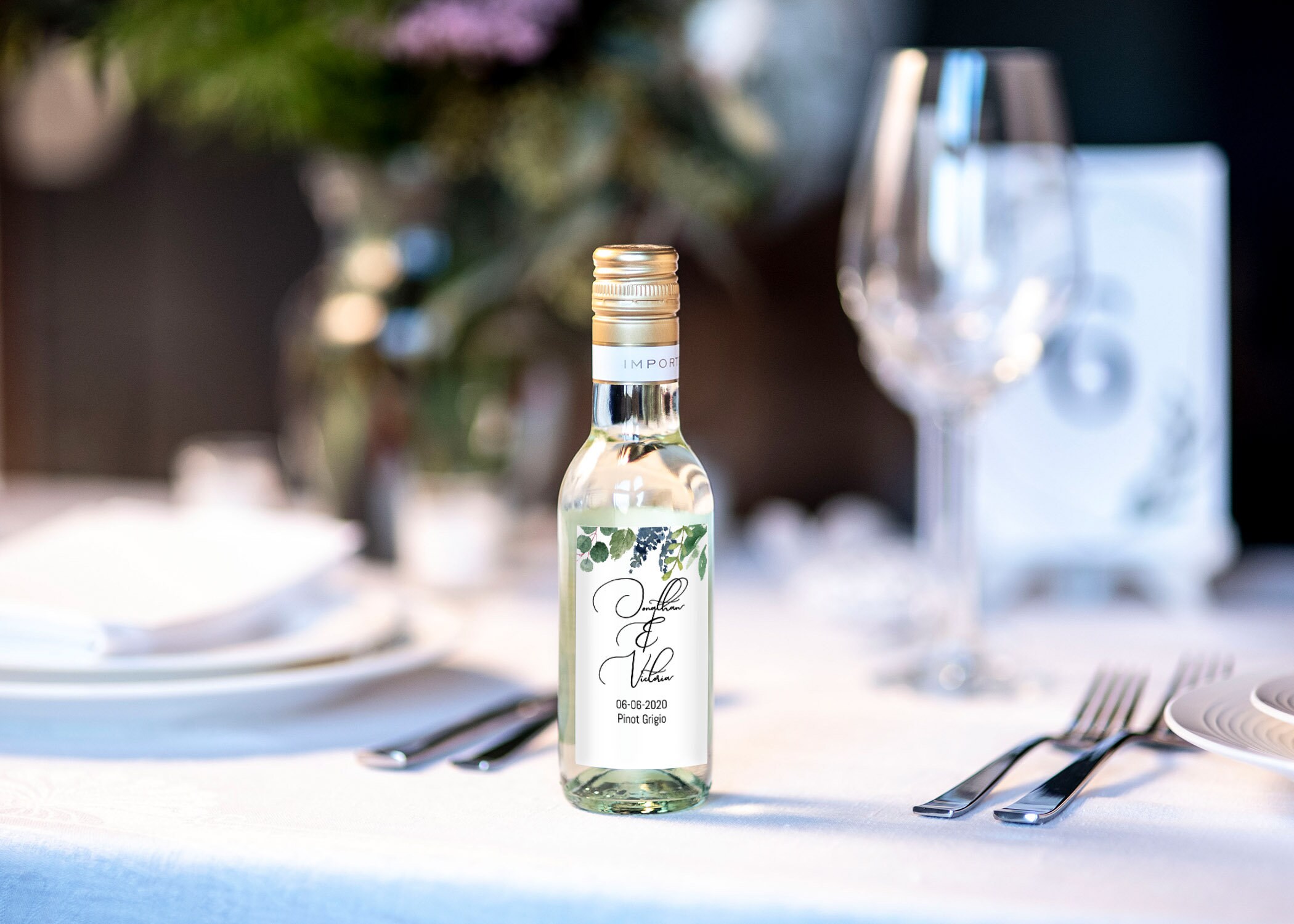 Printable Mini Wine Labels Greenery Wedding Favor B200 - Etsy