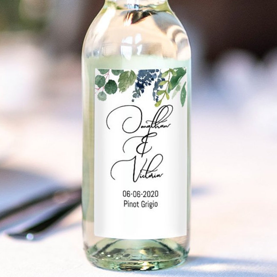 Printable Mini Wine Labels Greenery Wedding Favor B200 - Etsy