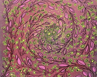 Pintura original "Espiral floral"