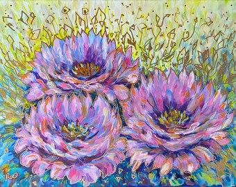 Dipinto originale "Fiori lilla del mattino"