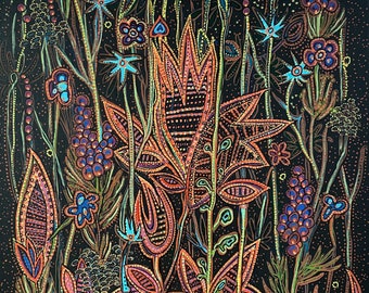 Original painting "Midnight Flowers”