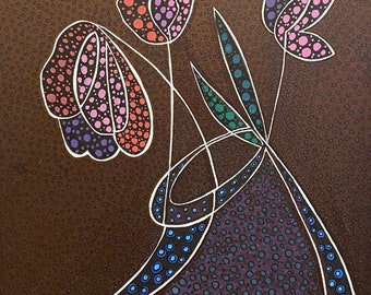 Dipinto originale "Fiori grafici"