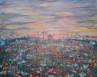 Original painting "Warm summer evening"