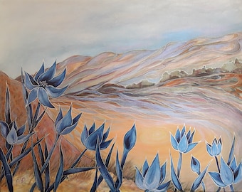 Dipinto originale "Fiori blu"
