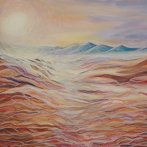 Original painting &quot;White sun of desert&quot;