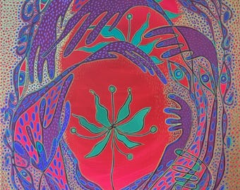 Tableau original « Amulette de l'amour maternel »