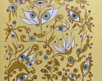 Peinture originale « Amulette de la gentille patronne »