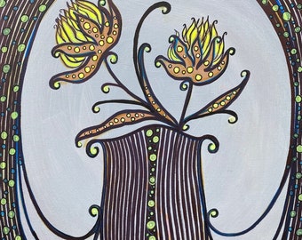 Original painting "Vase of the Wonderland"