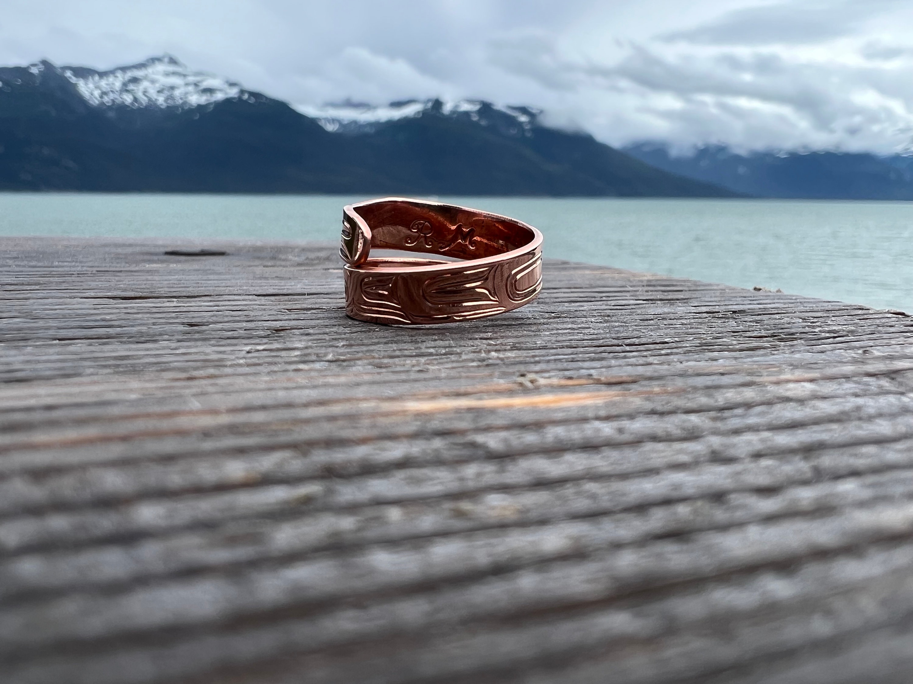 Handmade Eagle Wrap Ring: Sterling Silver or Copper, Tlingit 
