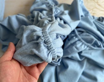 Fitted sheet Flannel soft cotton sheet Organic sheet. 3 Colors Available.