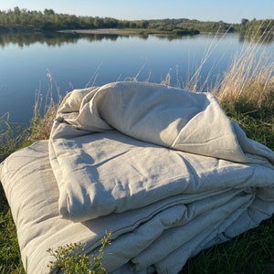 Linen blanket with Hemp filler - Natural blanket for the bed - Custom tailoring of any size and thickness