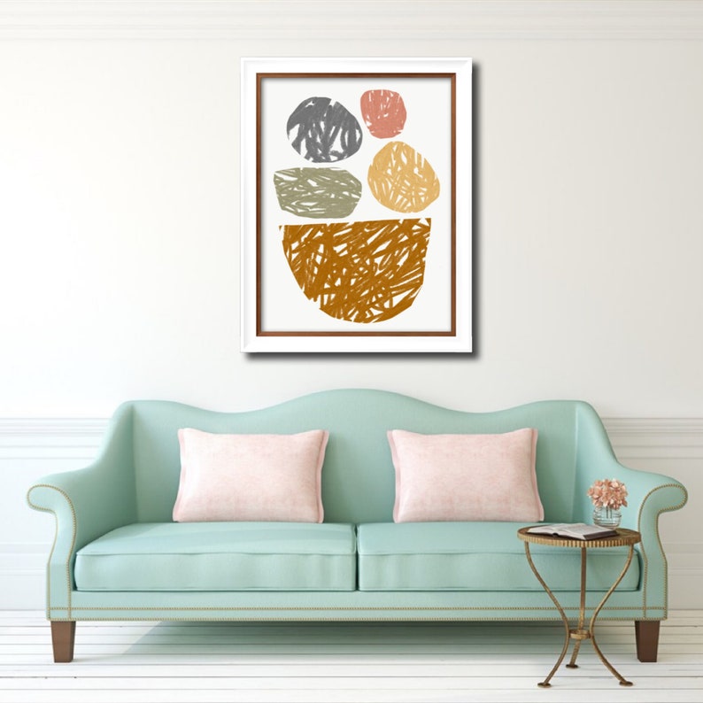 Earthy Wall Art Organic Shapes Nordic Wall Art Large Etsy