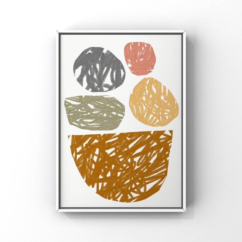 Earthy Wall Art Organic Shapes Nordic Wall Art Large Etsy