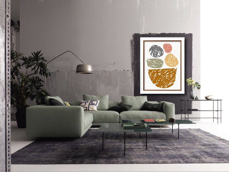 Earthy Wall Art Organic Shapes Nordic Wall Art Large Etsy
