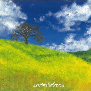 Oak with Mustard, Landscape Oil Painting--Fine Art Print #2 by Kerstin Fletcher