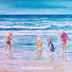 Four Children on Beach--Fine Art Print #42 by Kerstin Fletcher
