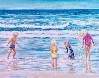 Four Children on Beach--Fine Art Print #42 by Kerstin Fletcher