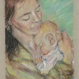 Mother & Baby--Fine Art Pastel Print # 55 by Kerstin Fletcher