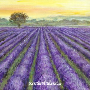 Lavender Field with One Oak Tree, Landscape Painting--Fine Art Print #31 by Kerstin Fletcher