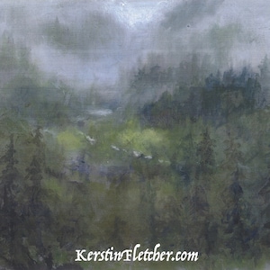 Green Fog Hills, Landscape Oil Painting--Fine Art Print #14 by Kerstin Fletcher