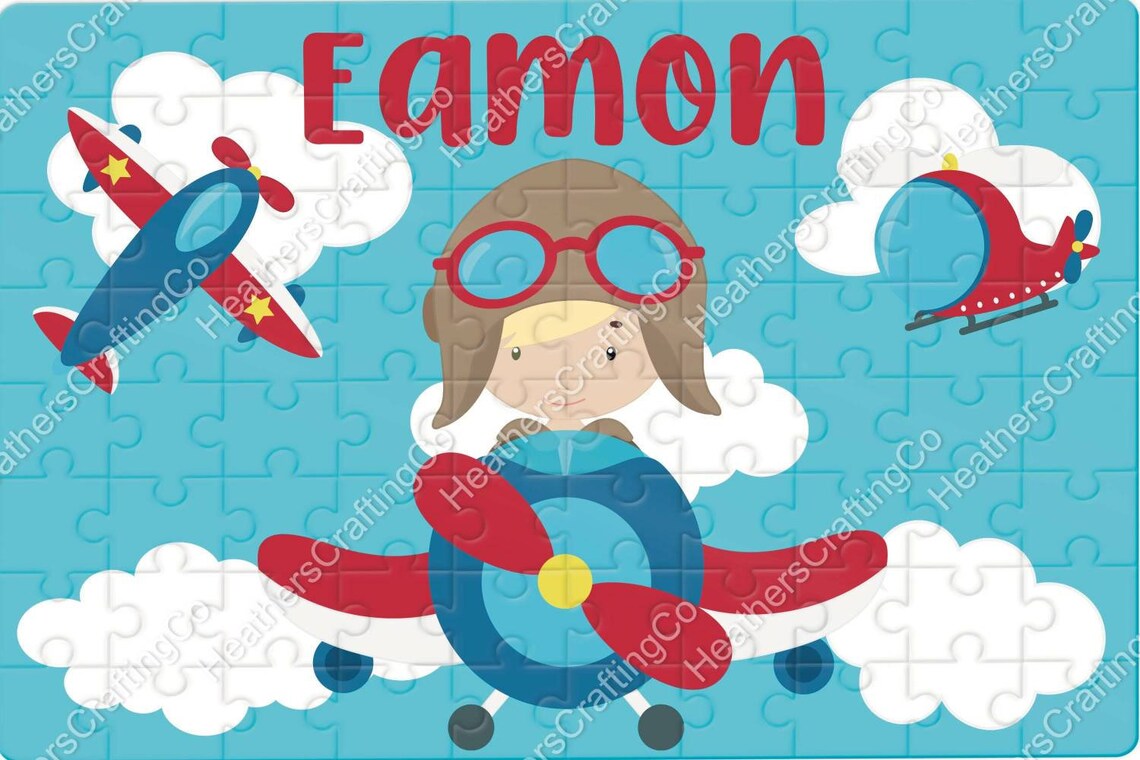 Personalized airplane puzzle plane puzzle Personalized kids | Etsy