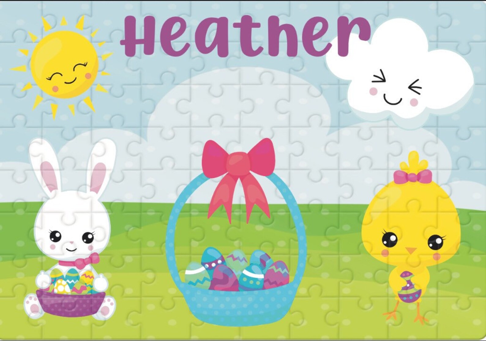 Personalized Easter Puzzle Personalized Kids Puzzle Bunny Etsy