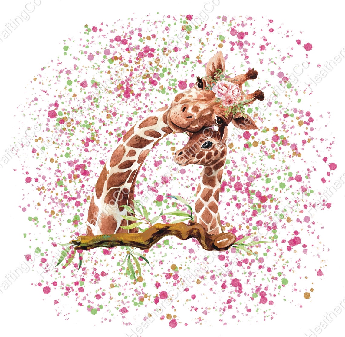 Giraffe PNG sublimation download baby mama giraffe | Etsy