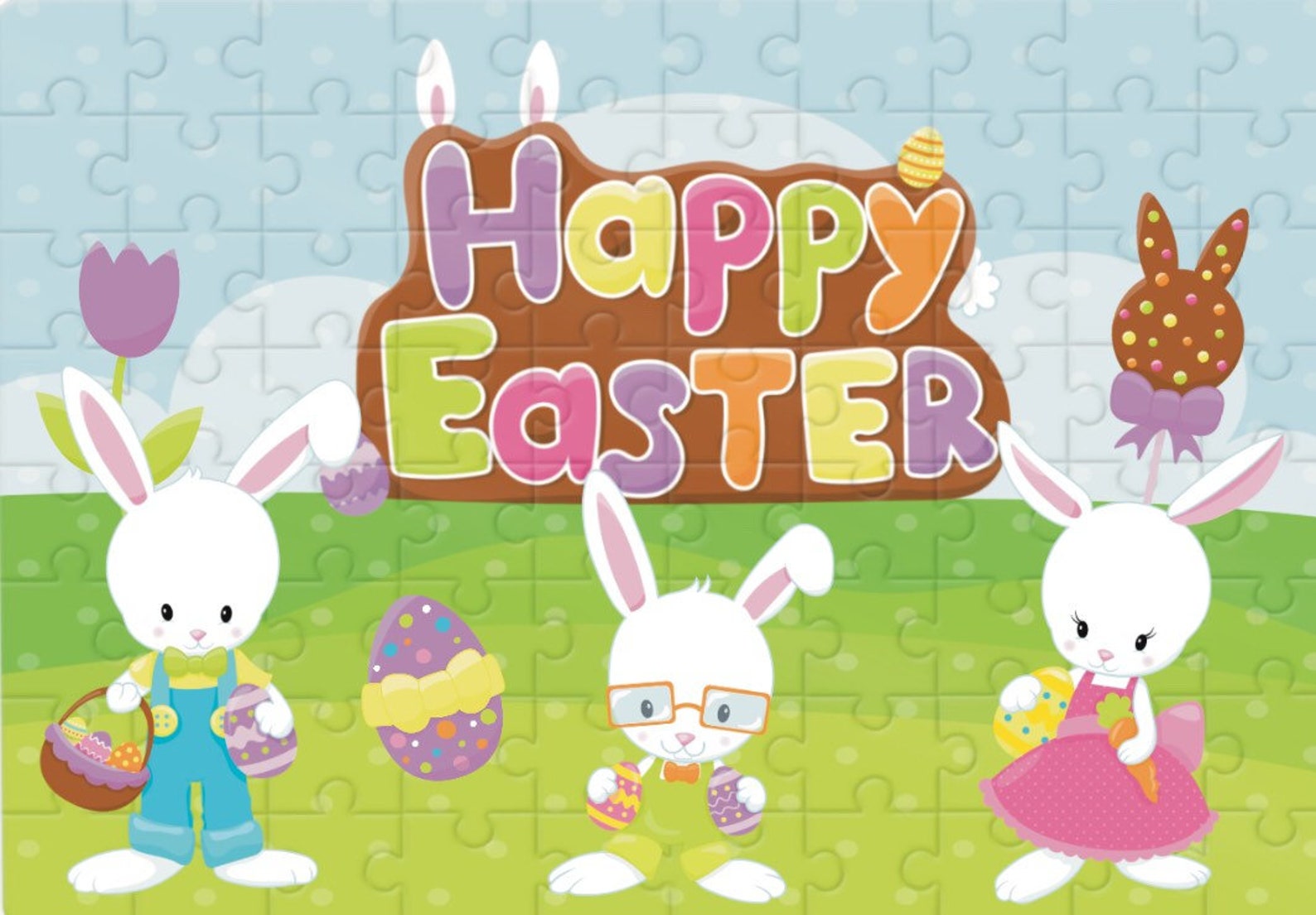 Personalized Easter Puzzle Personalized Kids Puzzle Bunny Etsy