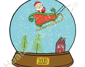 PNG Santa Schnee Kugel Zeichnung, Weihnachten digitaler Download, Weihnachtsmann Schnee, Wälder Weihnachten, Winter Wunderland, frohe Weihnachten Sublimation