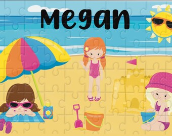 Personalized beach puzzle, Personalized kids puzzle, beach puzzles, Christmas gifts for kids, personalized children’s puzzles, ocean puzzle