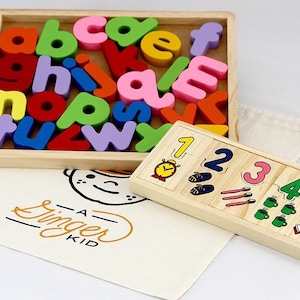 Rompecabezas de madera con alfabeto y números de arcoíris, juguetes educativos para niños y niñas, juguetes Montessori, juguetes de aprendizaje, a partir de 2 años