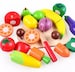 Wooden Cutting Fruit & Vegetable Set Montessori toy for Ages 3+ ~ Perfect Christmas Gift 