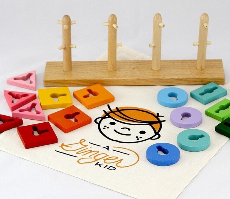 Educational Wooden Toy Geometric Sorter Shape and Colors Board Etsy