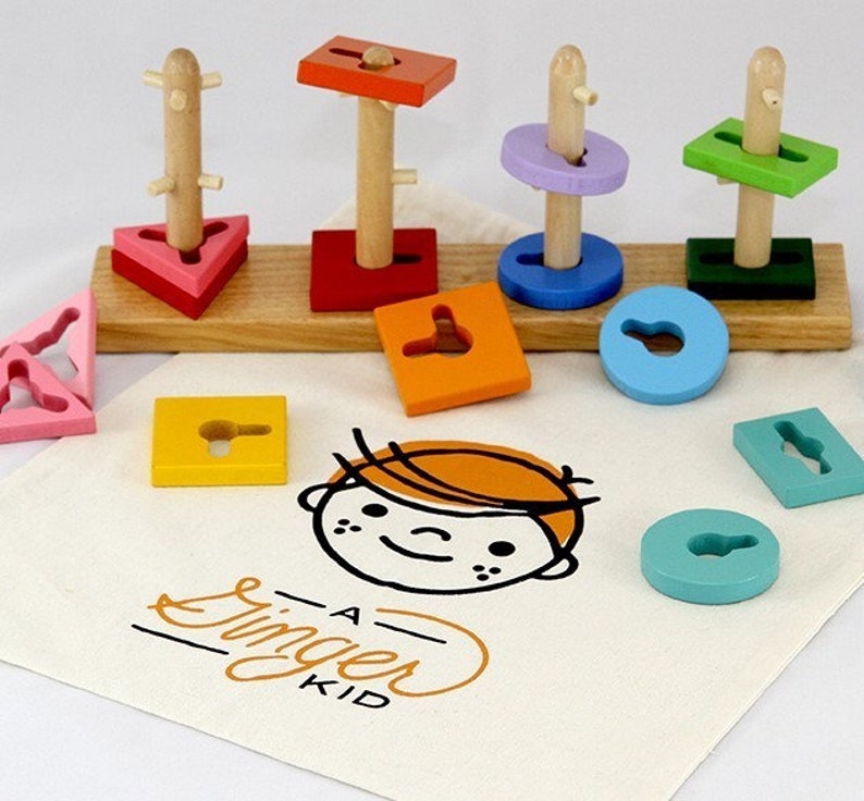 Educational Wooden Toy Geometric Sorter Shape and Colors Board Etsy