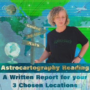Astrocartography Reading Written Report for 3 Locations, Locational Astrology Reading with Local Space Paran Lines Relocated Chart Astromaps