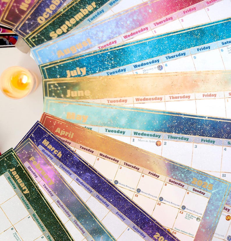 2025 Astrology Calendar Printable Planner for Astrologer Modern Witch
