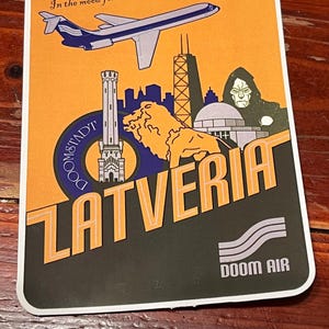 Dr Doom 5” Vinyl Sticker Latveria Travel Poster! Fantastic Four! Avengers Doomsday!
