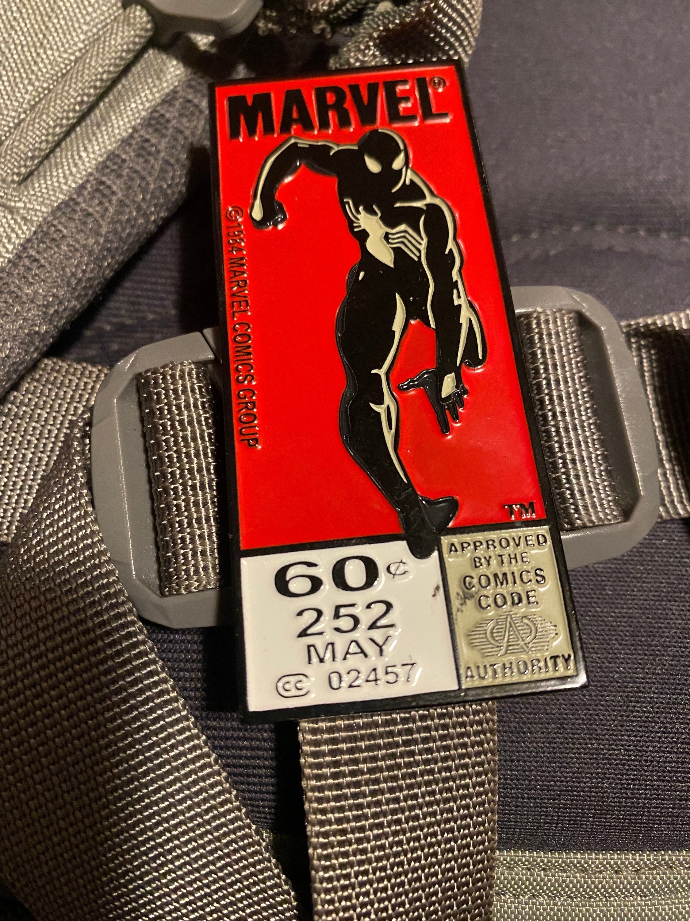 Spider-Man Black Suit Symbiote 3" Marvel Corner Box Spiderverse Enamel Pin! MCU Avengers Secret Wars Doomsday! Venom!e