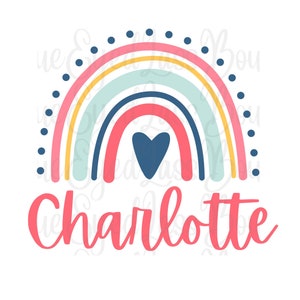 Personalized Name PNG, Digital Download, Shirt Design, Baby Girl, Boho PNG, Name PNG, Rainbow, Boho Rainbow, Sublimation Design