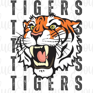 Digital PNG file Tiger football printable clip art sublimation design INSTANT DOWNLOAD