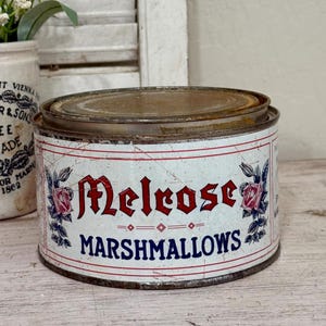 Vintage Melrose Marshmallow  inspired Handmade Medium Tin