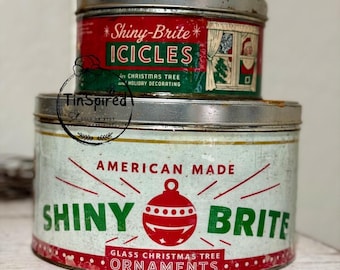 Extra Large Handmade Vintage-Inspired Shiny Brite | icicles Tin Decorative Collectible